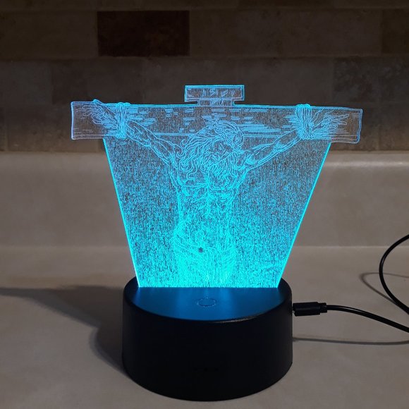 LED light up lamp of Jesus on the cross - Picture 7 of 7